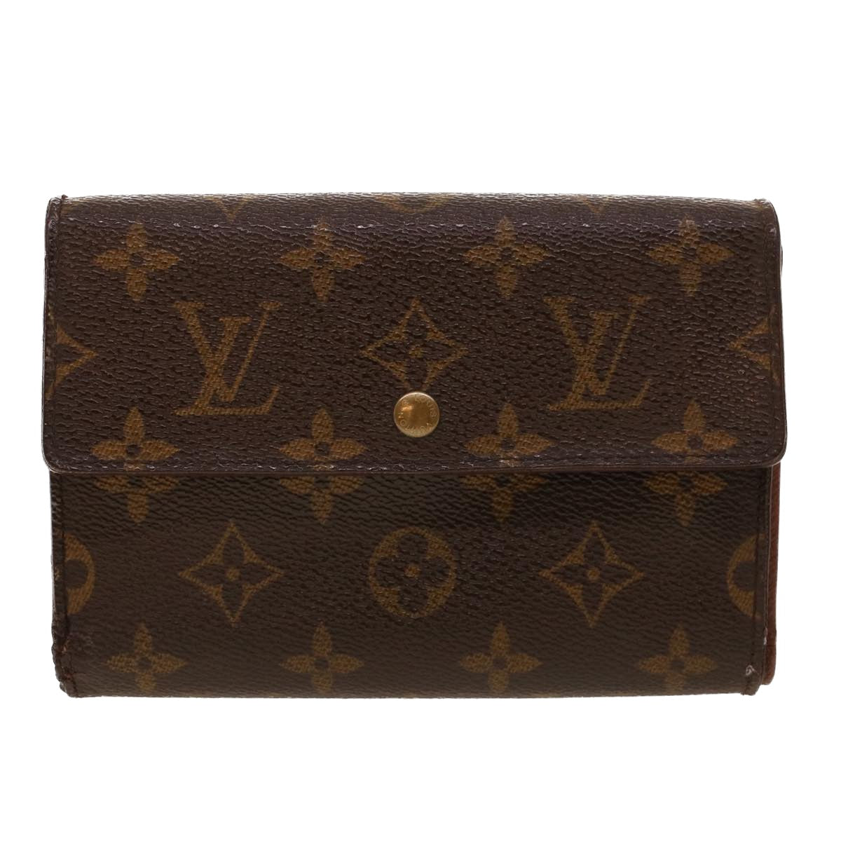 LOUIS VUITTON Monogram Porte Tresor Etui Papie Wallet M61202 LV Auth 42029