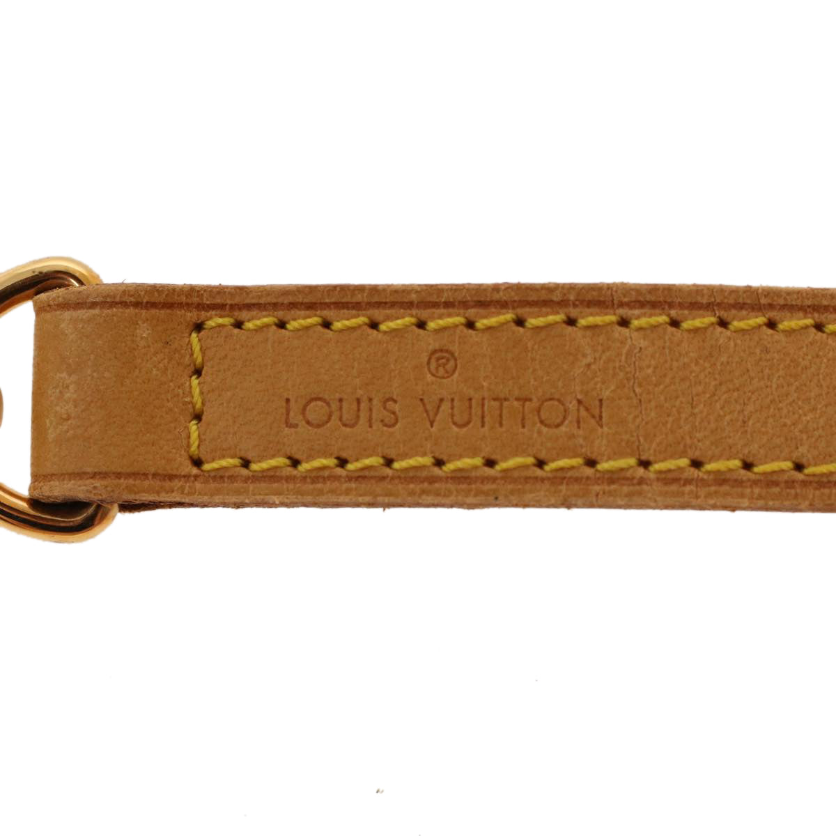LOUIS VUITTON Shoulder Strap Leather 35.8"" Beige LV Auth 42030