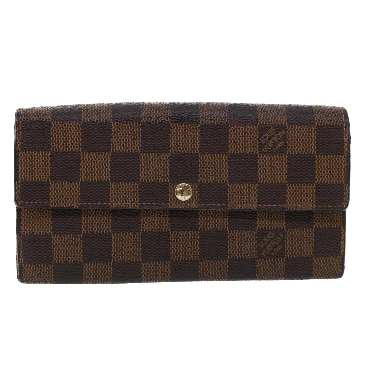 LOUIS VUITTON Damier Ebene Portefeuille Sarah Long Wallet N61734 LV Auth 42065