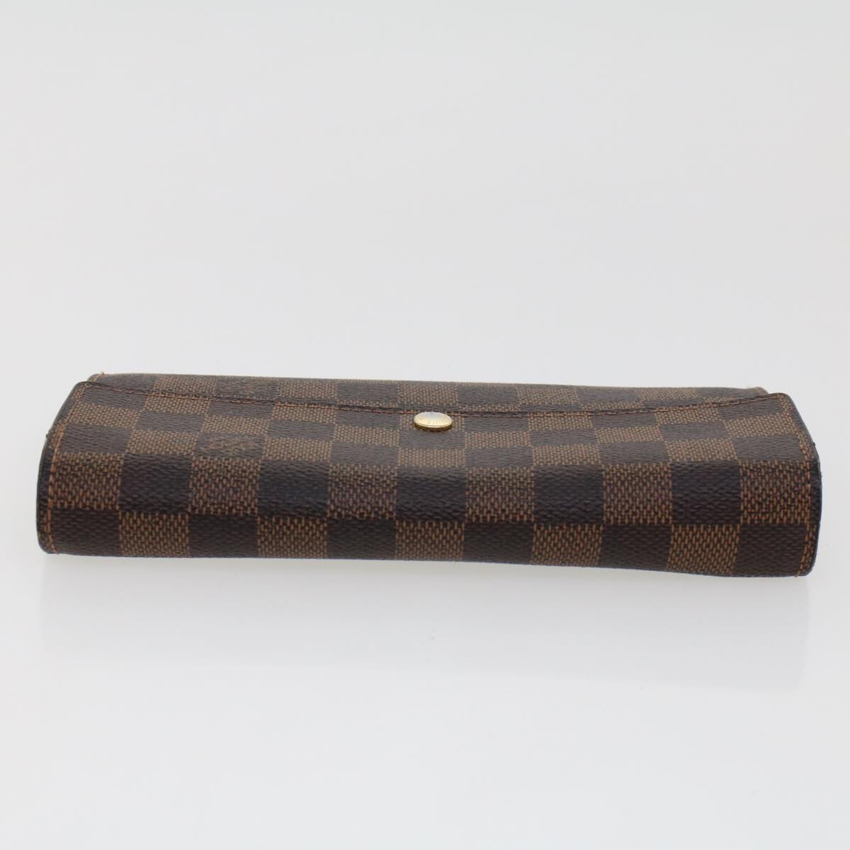 LOUIS VUITTON Damier Ebene Portefeuille Sarah Long Wallet N61734 LV Auth 42065