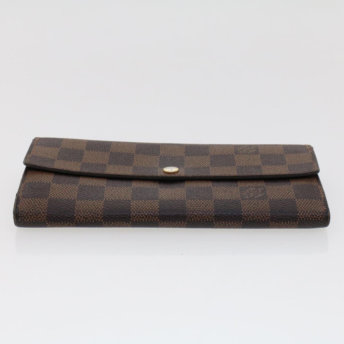 LOUIS VUITTON Damier Ebene Portefeuille Sarah Long Wallet N61734 LV Auth 42065