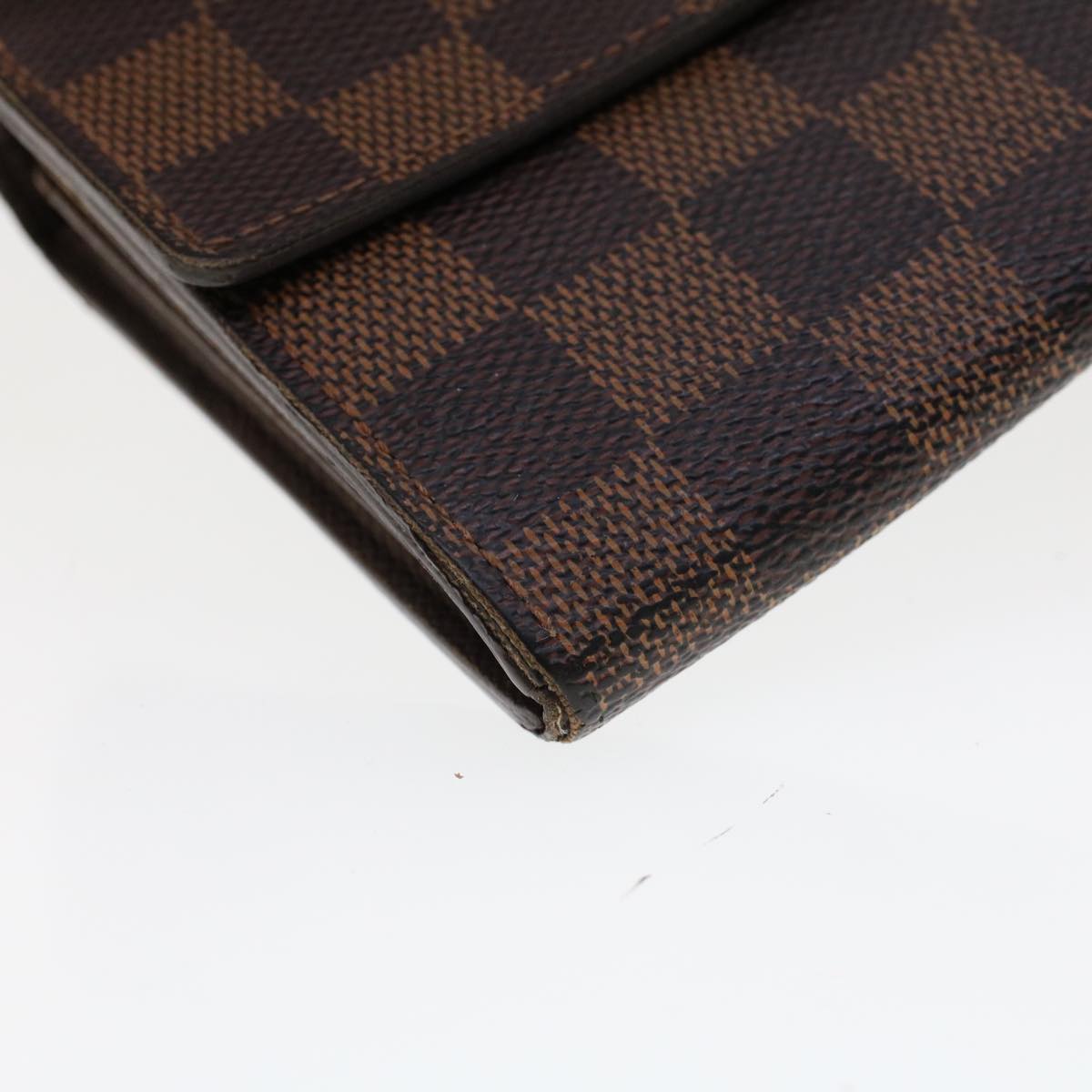 LOUIS VUITTON Damier Ebene Portefeuille Sarah Long Wallet N61734 LV Auth 42065