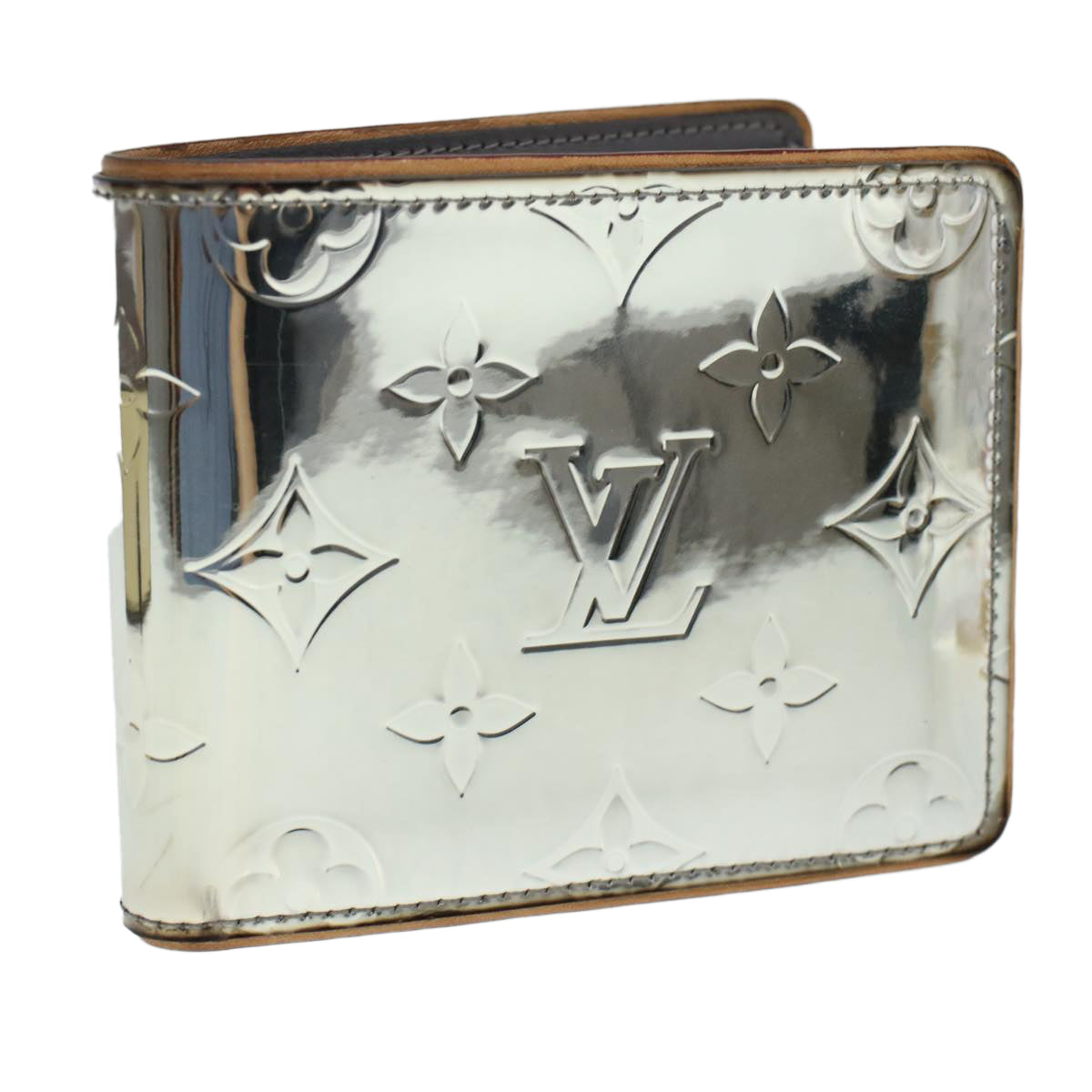 LOUIS VUITTON Mirror Portefeuille Slender Bifold Wallet Silver M80806 LV 42083