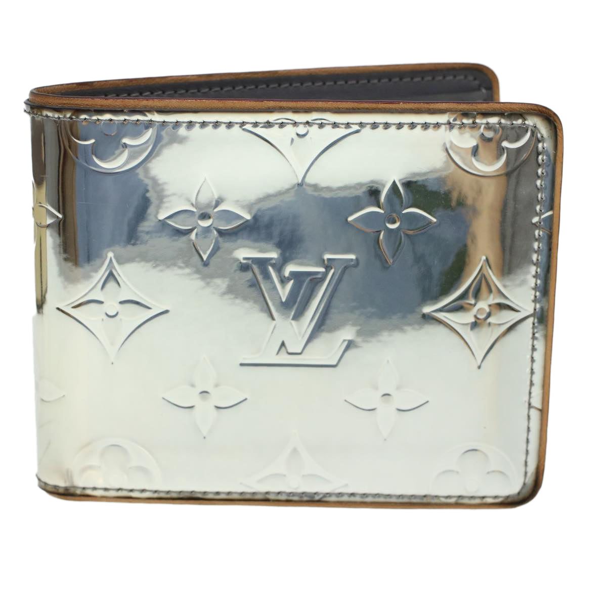 LOUIS VUITTON Mirror Portefeuille Slender Bifold Wallet Silver M80806 LV 42083