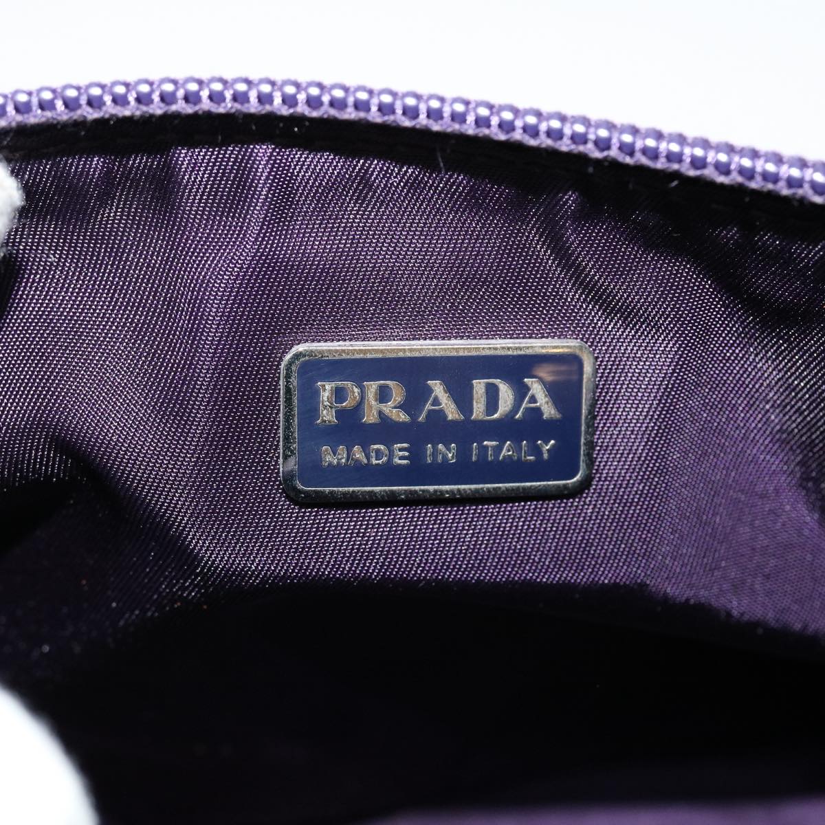 PRADA Accessory Pouch Nylon Purple Auth 42092