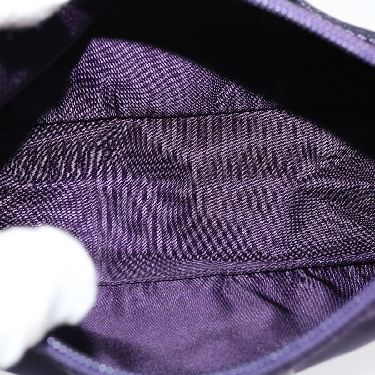 PRADA Accessory Pouch Nylon Purple Auth 42092