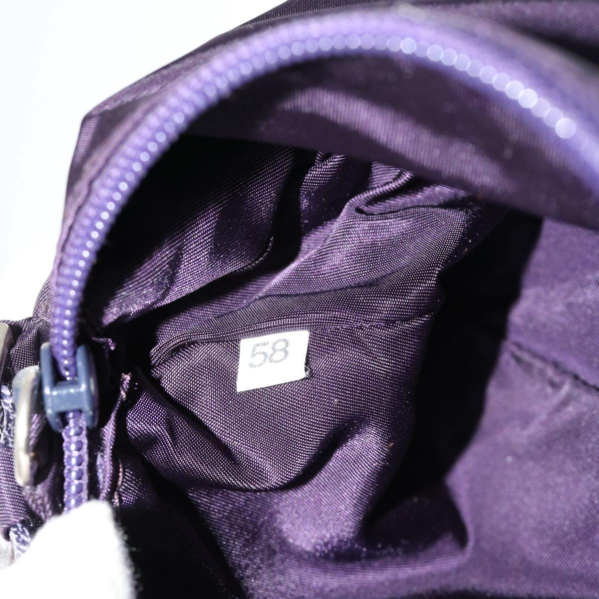 PRADA Accessory Pouch Nylon Purple Auth 42092