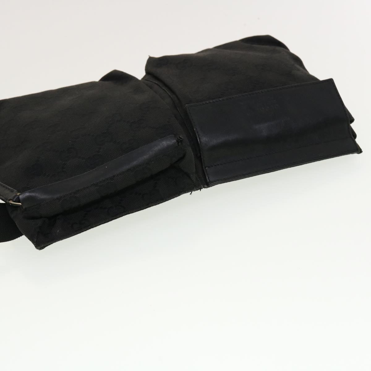 GUCCI GG Canvas Waist bag Black 28566 Auth 42100