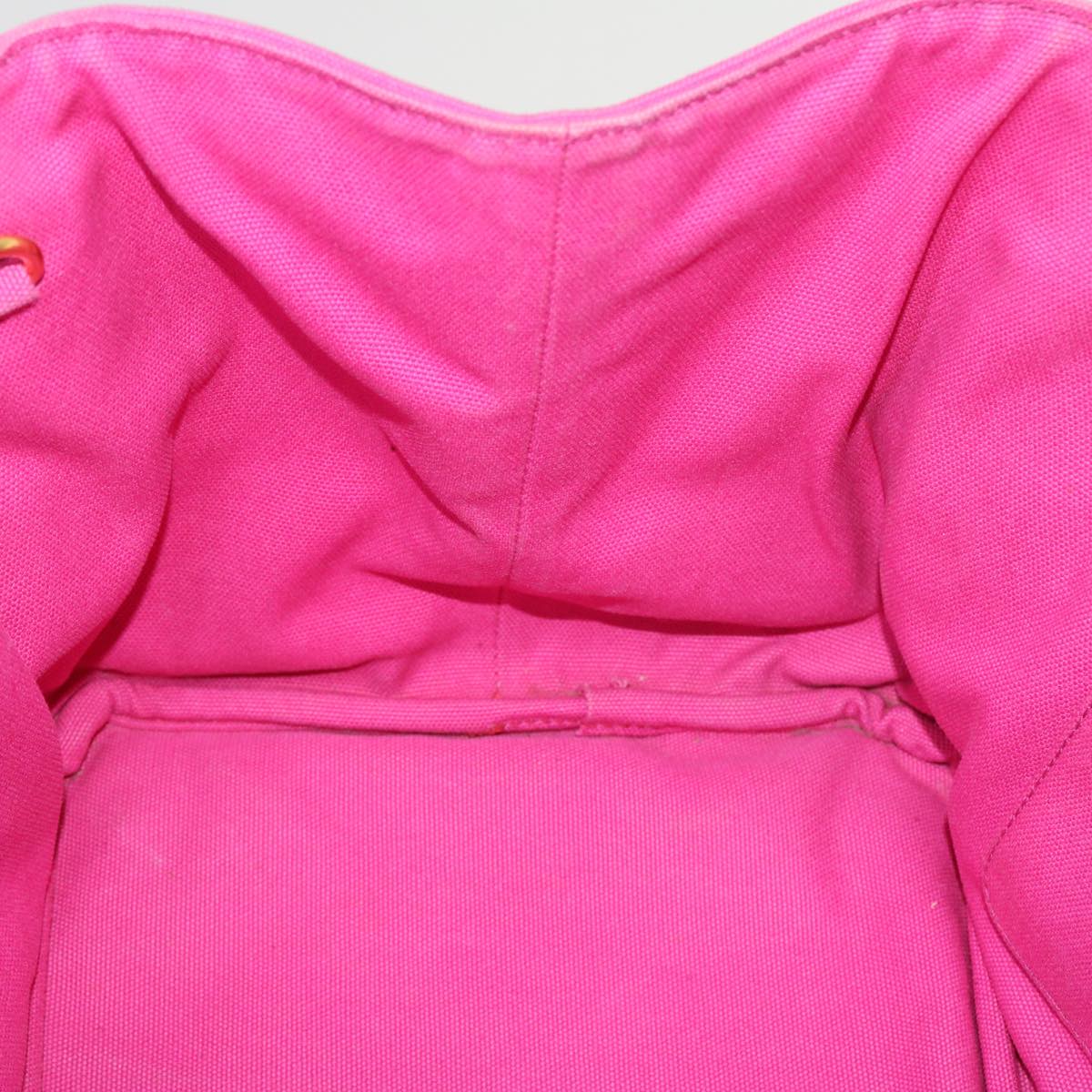 PRADA Bijoux Kanapa MM Hand Bag Canvas Pink Auth 42105