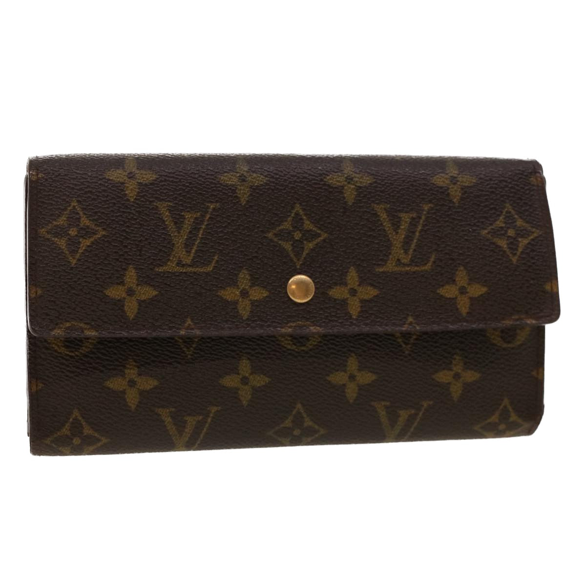 LOUIS VUITTON Monogram Portefeuille International Long Wallet M61217 Auth 42121