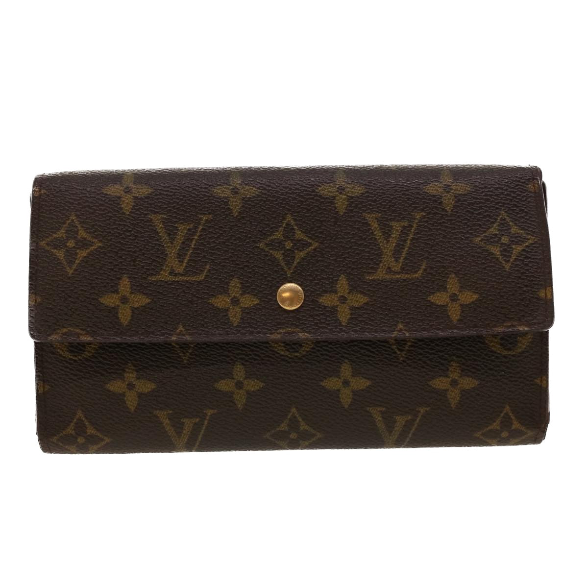 LOUIS VUITTON Monogram Portefeuille International Long Wallet M61217 Auth 42121