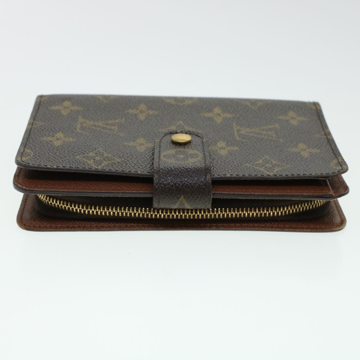 LOUIS VUITTON Monogram Porte Papier Zip Wallet M61207 LV Auth 42144