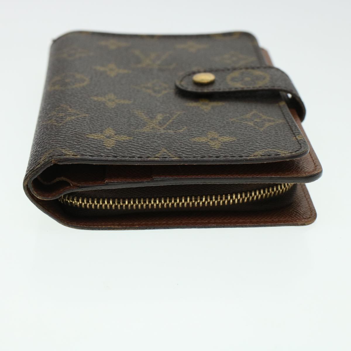 LOUIS VUITTON Monogram Porte Papier Zip Wallet M61207 LV Auth 42144