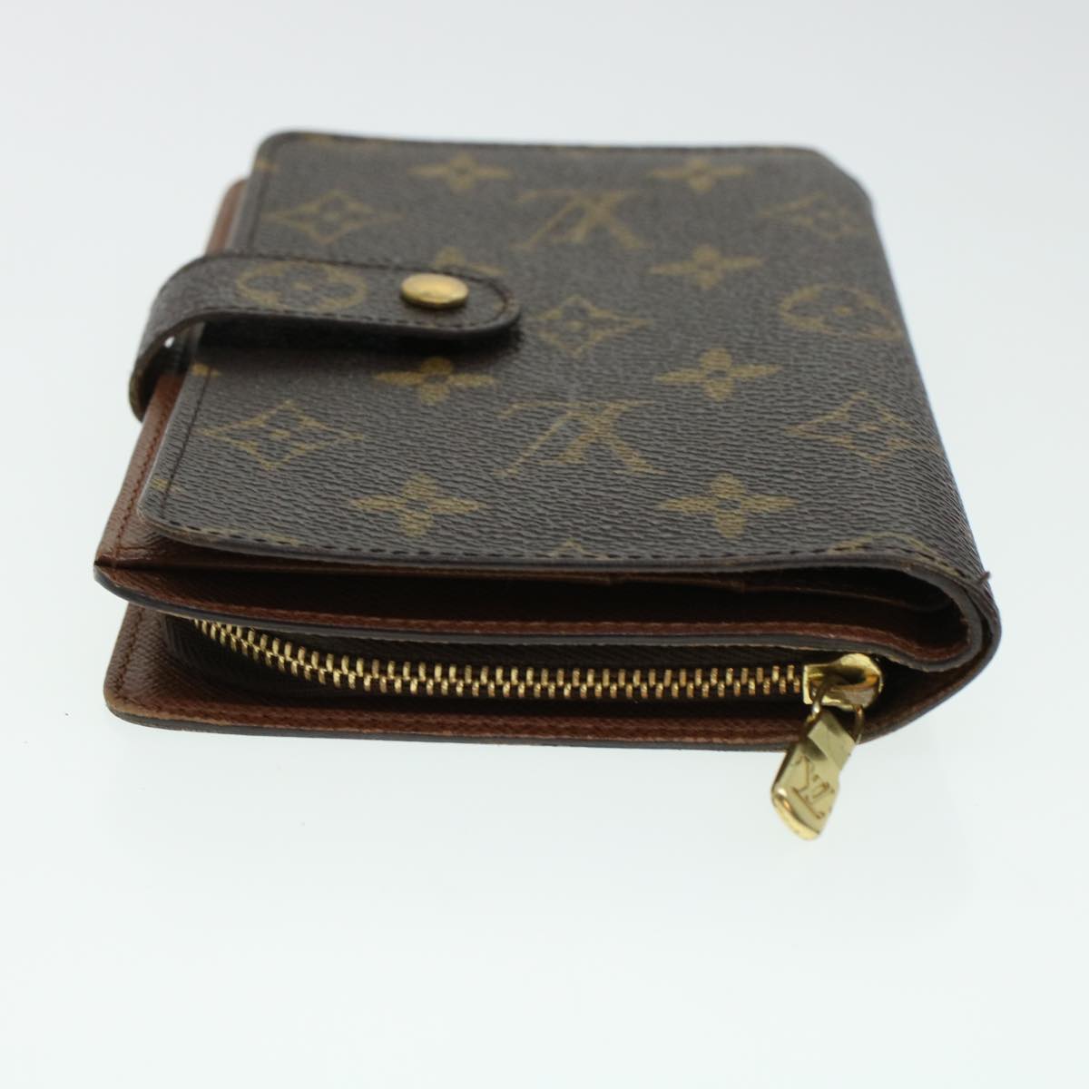 LOUIS VUITTON Monogram Porte Papier Zip Wallet M61207 LV Auth 42144