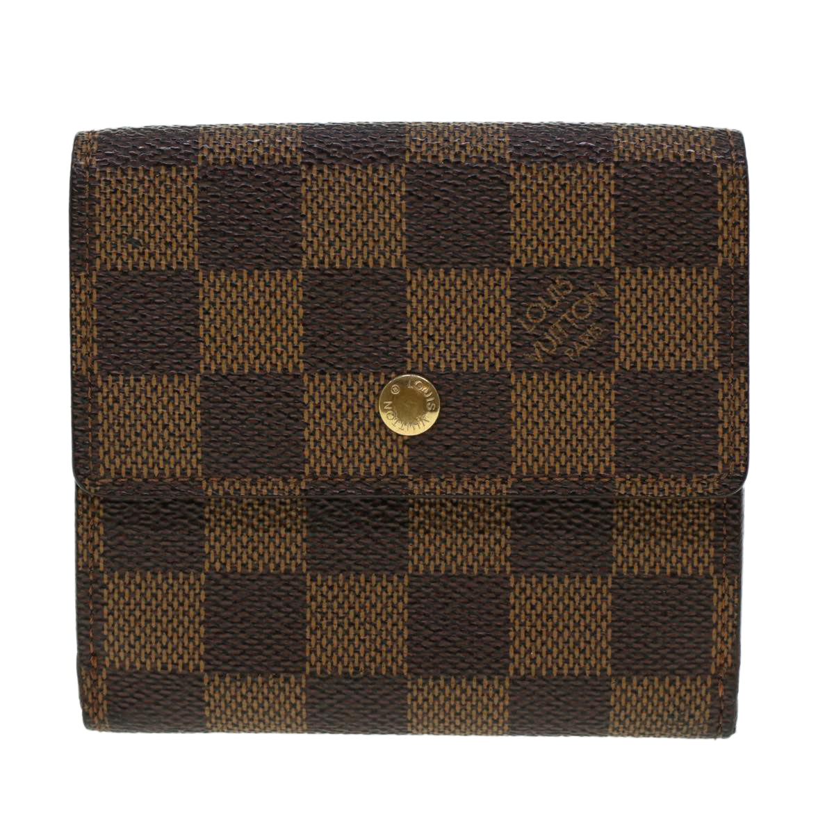 LOUIS VUITTON Damier Ebene Porte Monnaie Billets Cartes Credit N61652 Auth 42149