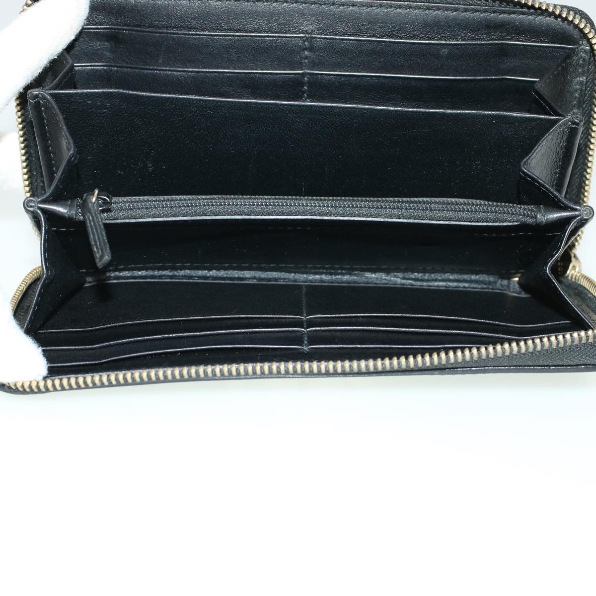 GUCCI GG Canvas Guccissima Long Wallet Black 291132 Auth 42180