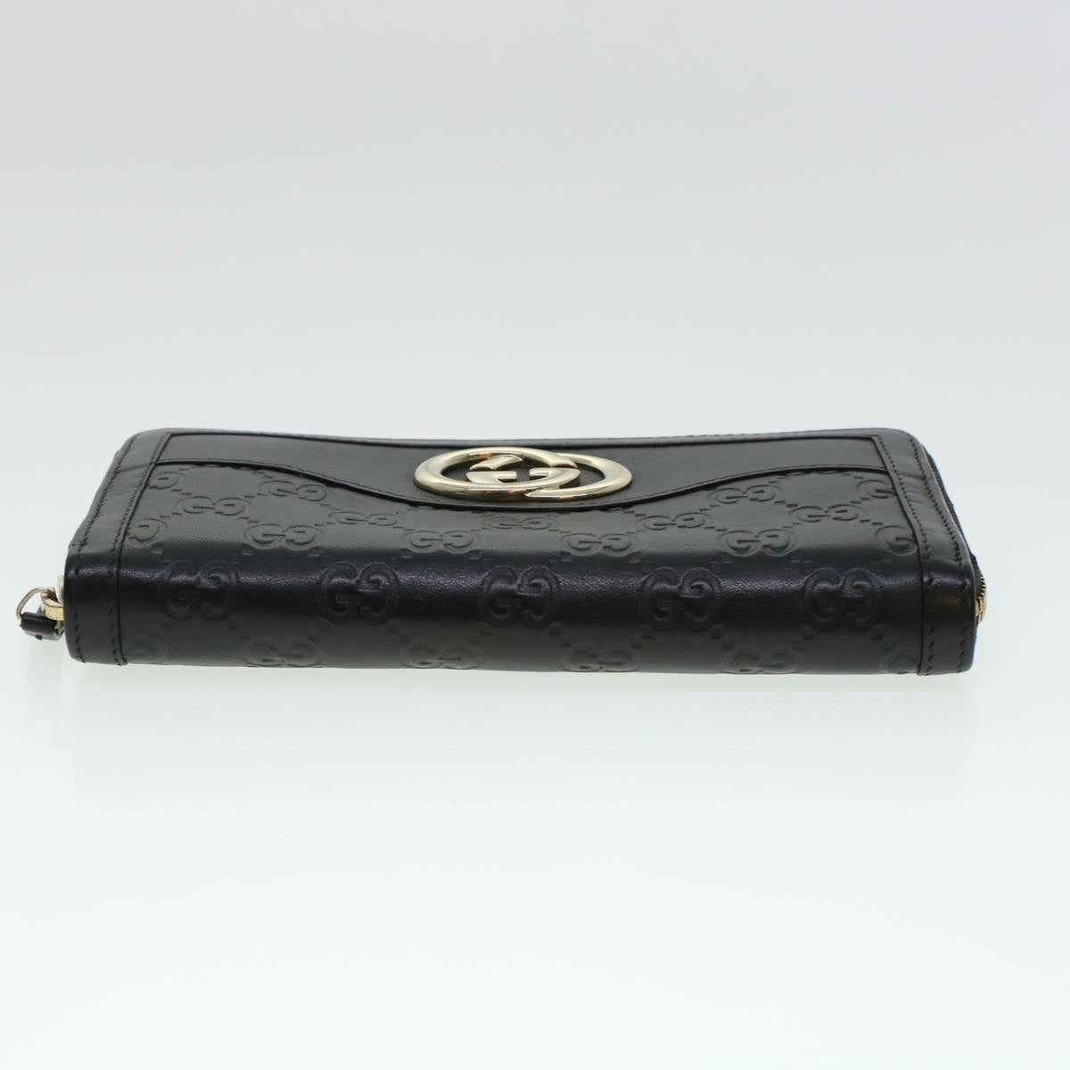 GUCCI GG Canvas Guccissima Long Wallet Black 291132 Auth 42180