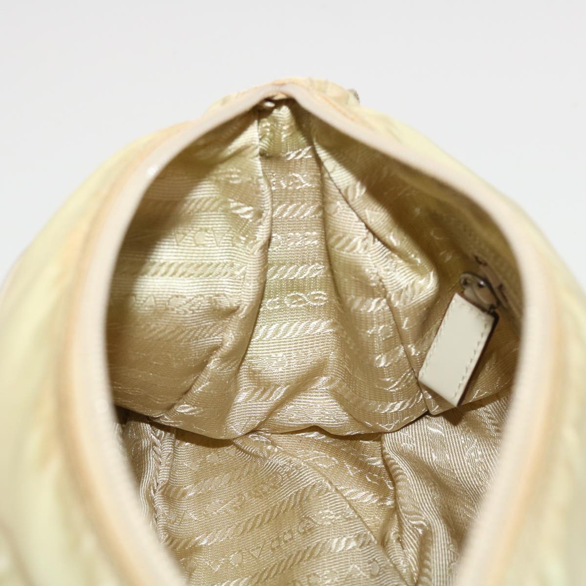PRADA Shoulder Bag Nylon Beige Auth 42181