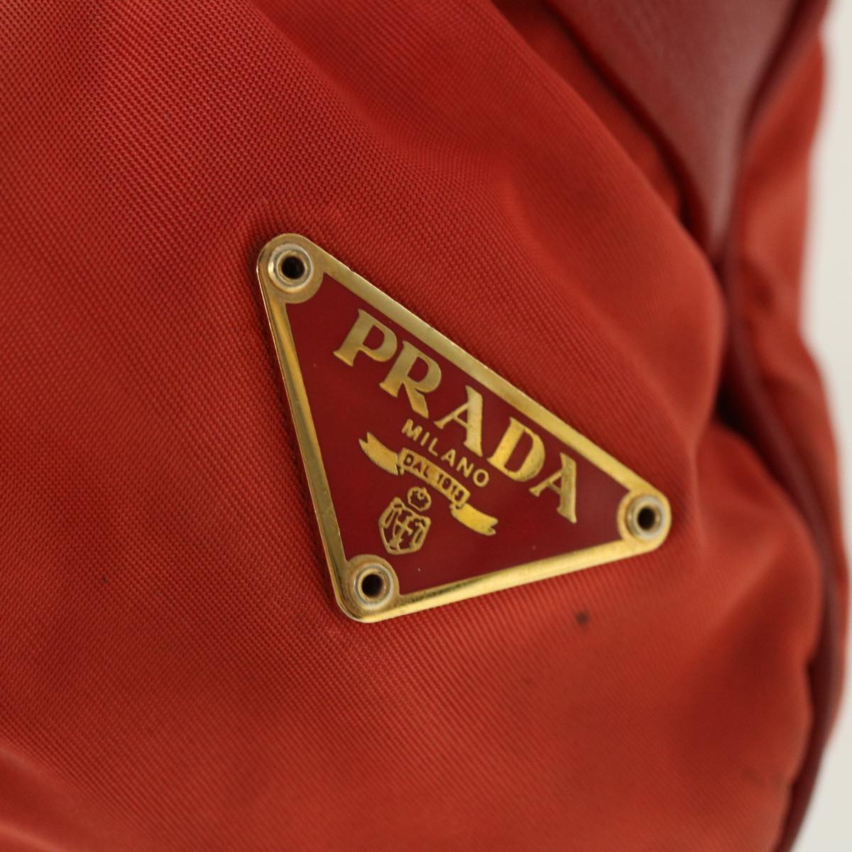 PRADA Shoulder Bag Nylon Red Auth 42182