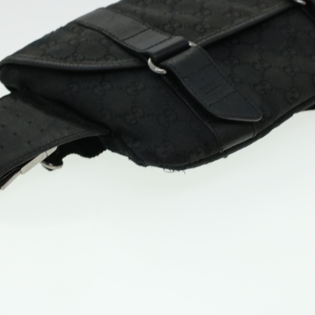 GUCCI GG Canvas Waist bag Black 145851 Auth 42185