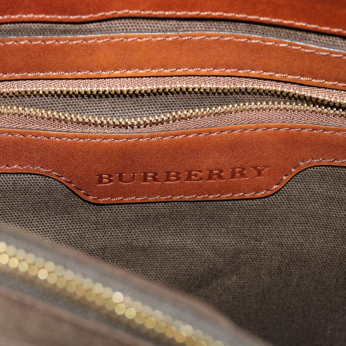 BURBERRY Nova Check Tote Bag PVC Leather Brown Black Auth 42188