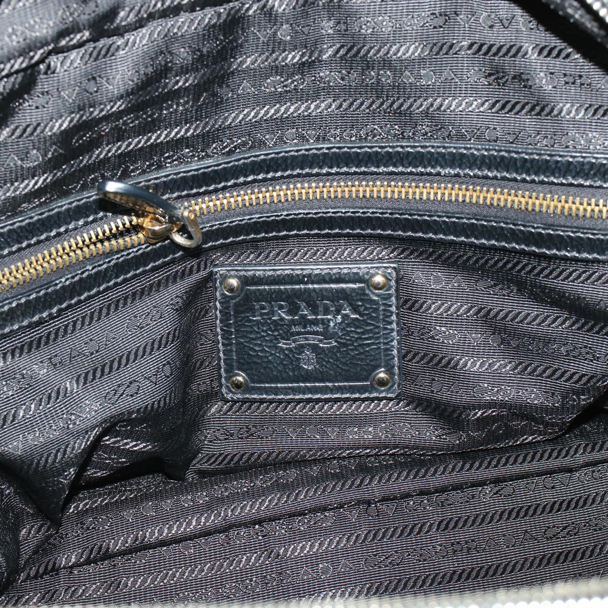 PRADA Shoulder Bag Leather Black Auth 42191