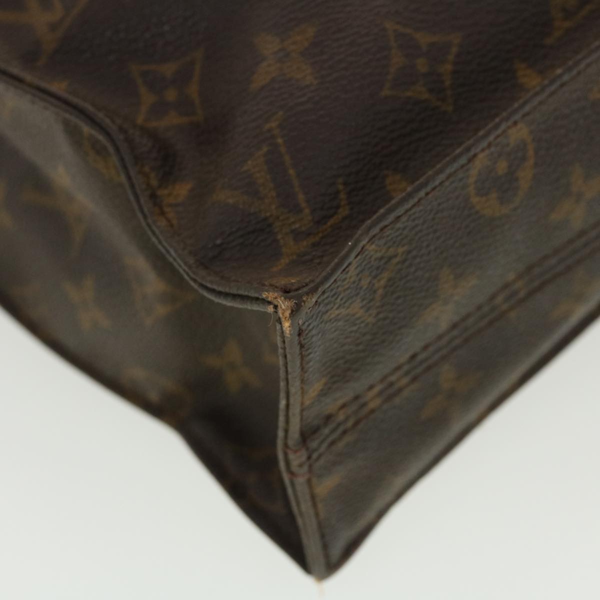 LOUIS VUITTON Monogram Sac Plat Hand Bag M51140 LV Auth 42195