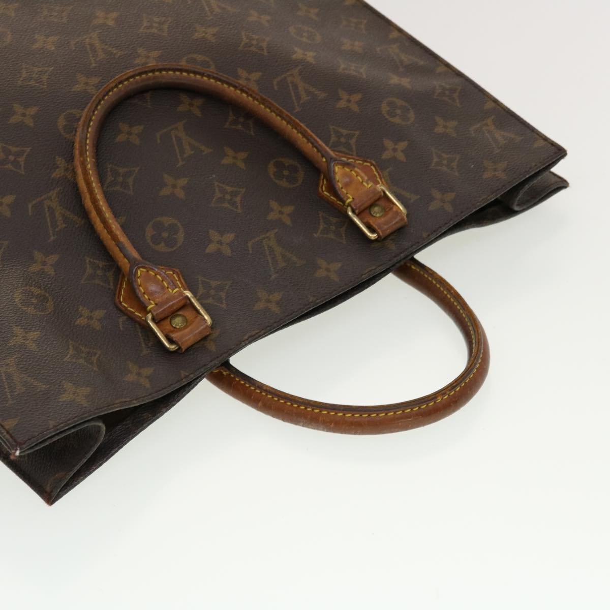 LOUIS VUITTON Monogram Sac Plat Hand Bag M51140 LV Auth 42195