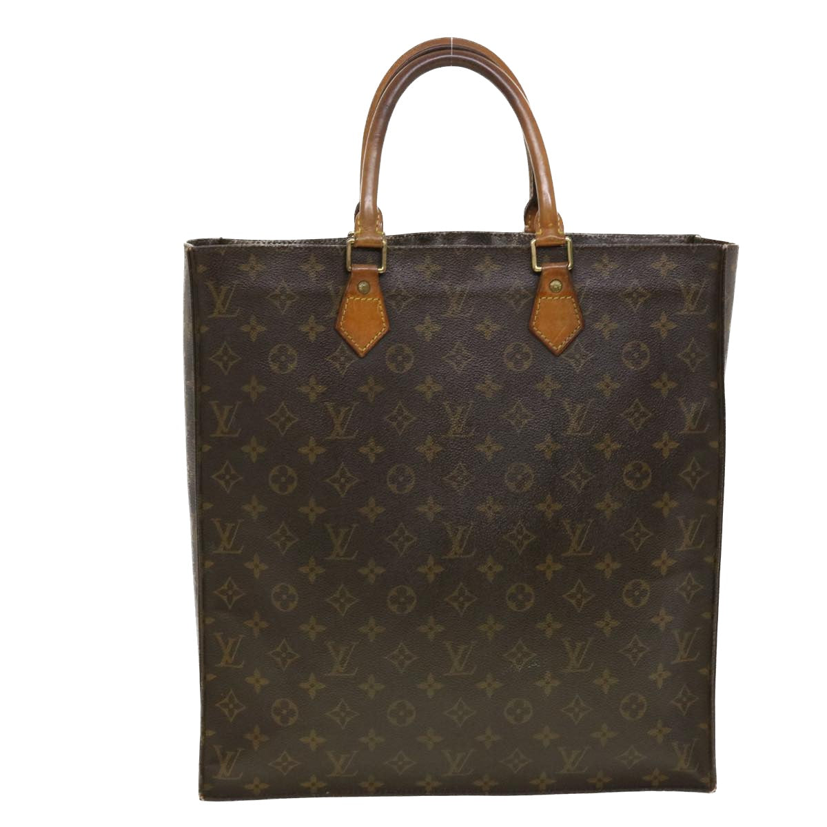 LOUIS VUITTON Monogram Sac Plat Hand Bag M51140 LV Auth 42214