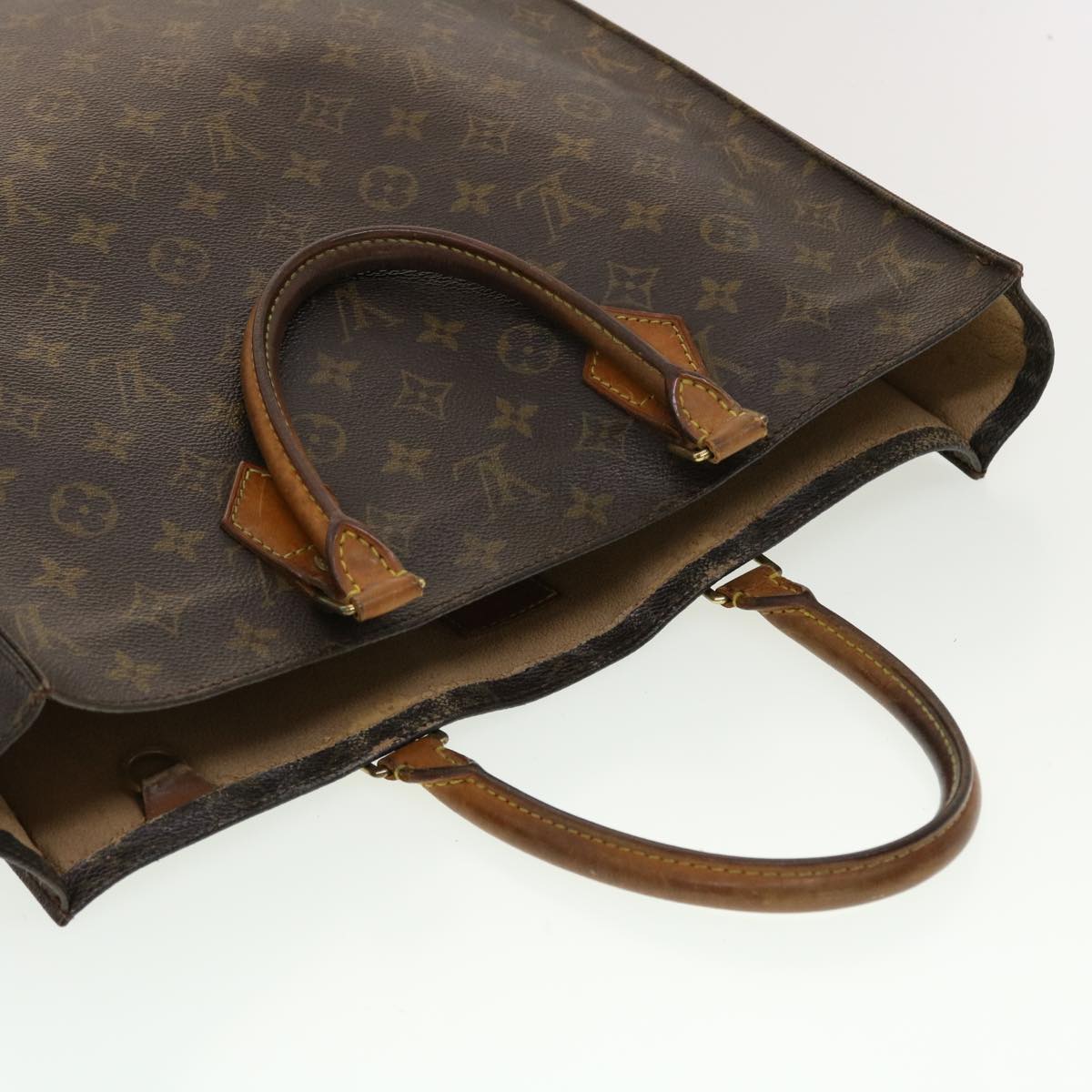 LOUIS VUITTON Monogram Sac Plat Hand Bag M51140 LV Auth 42214