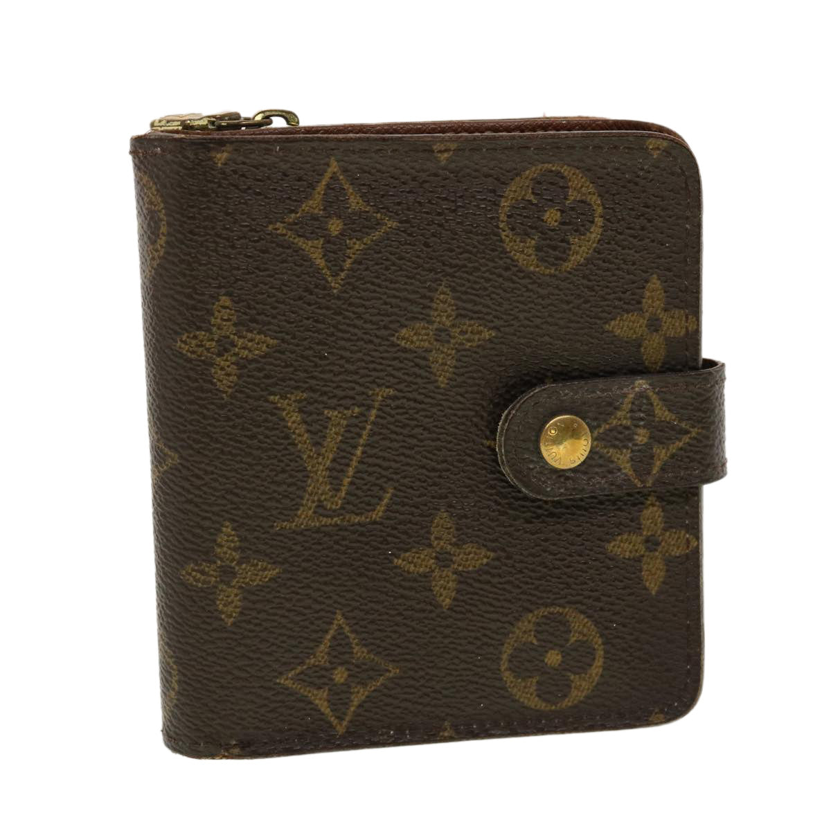 LOUIS VUITTON Monogram Compact Zip Wallet M61667 LV Auth 42248