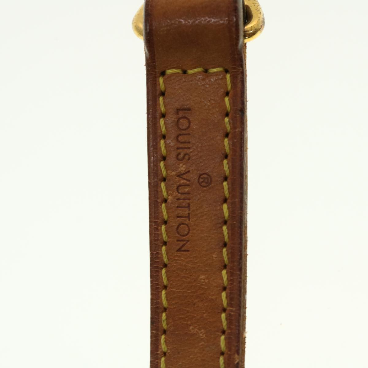 LOUIS VUITTON Shoulder Strap Leather 35.4"" Beige LV Auth 42259