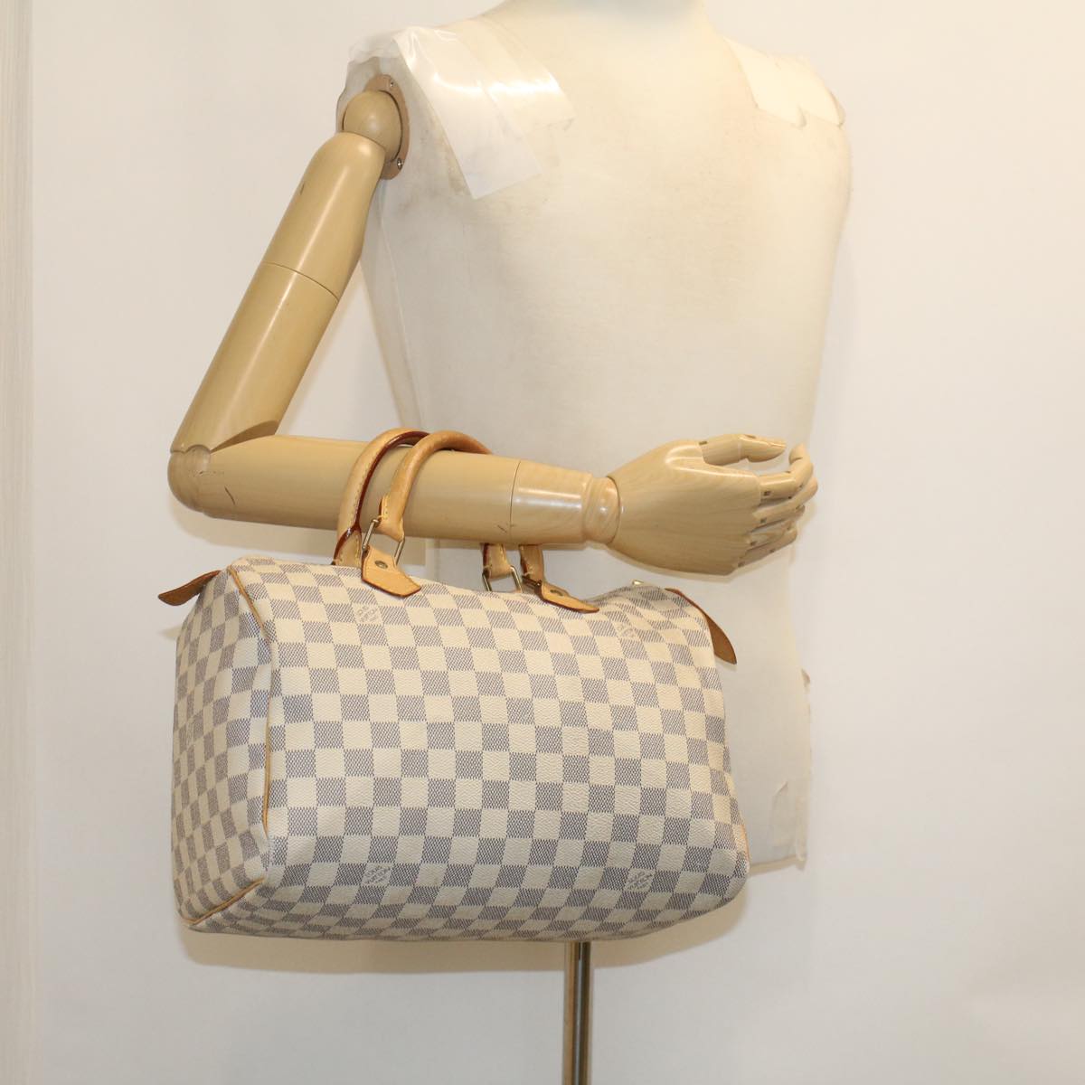 LOUIS VUITTON Damier Azur Speedy 30 Hand Bag N41533 LV Auth 42280