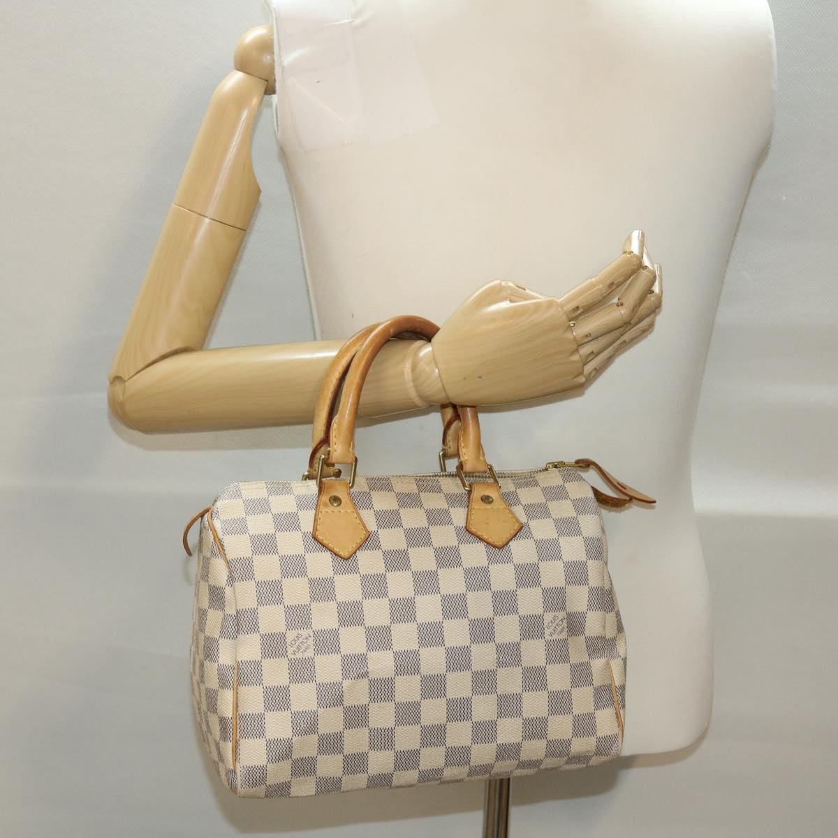 LOUIS VUITTON Damier Azur Speedy 25 Hand Bag N41534 LV Auth 42281