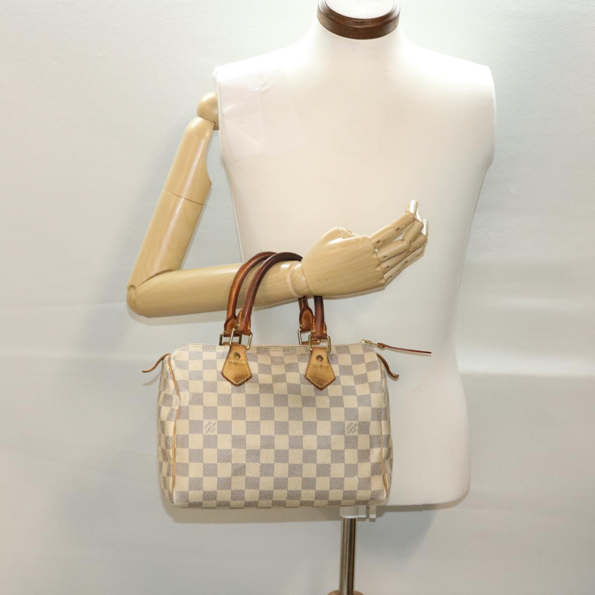 LOUIS VUITTON Damier Azur Speedy 25 Hand Bag N41534 LV Auth 42282