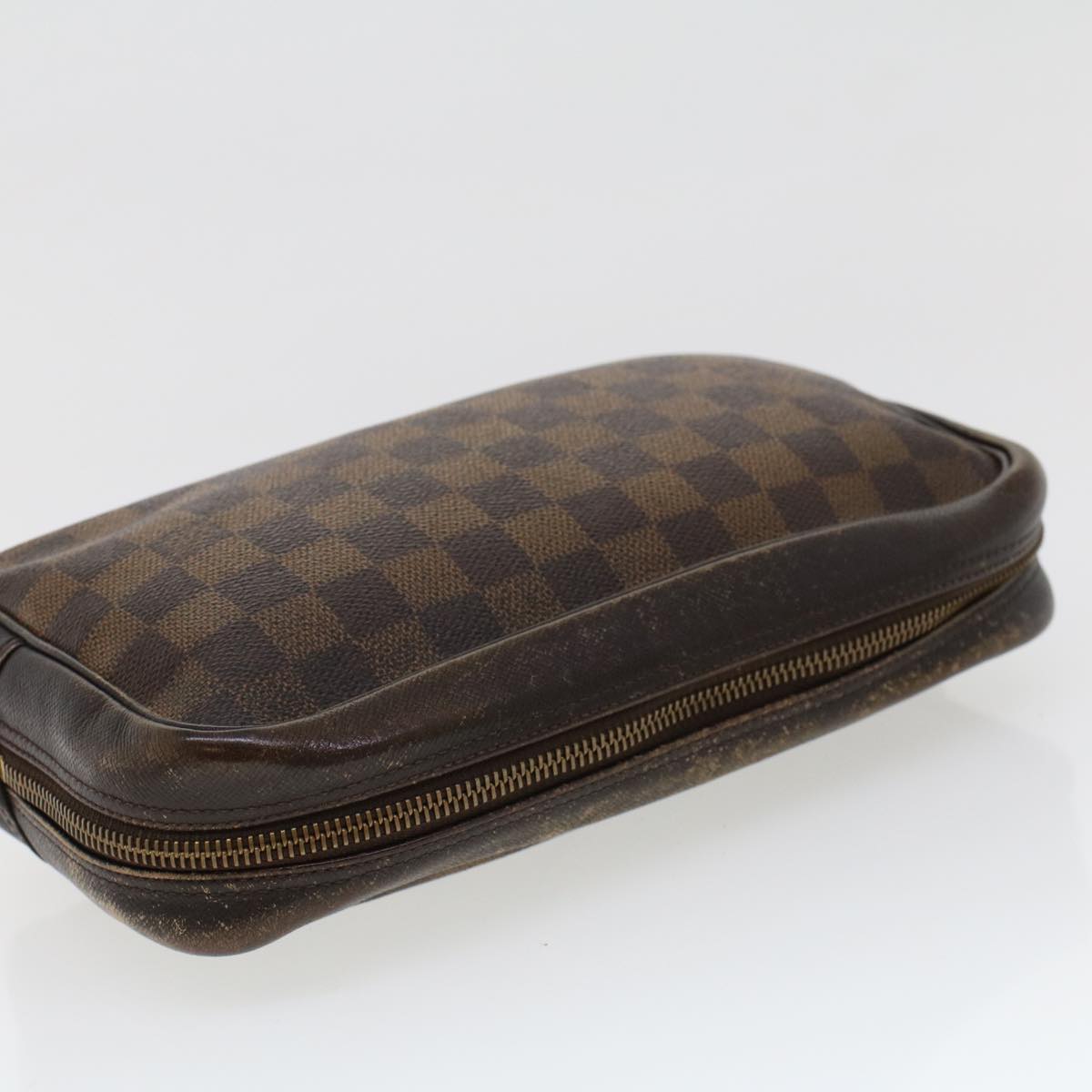 LOUIS VUITTON Damier Ebene Trousse Toilette Clutch Bag N47623 LV Auth 42293