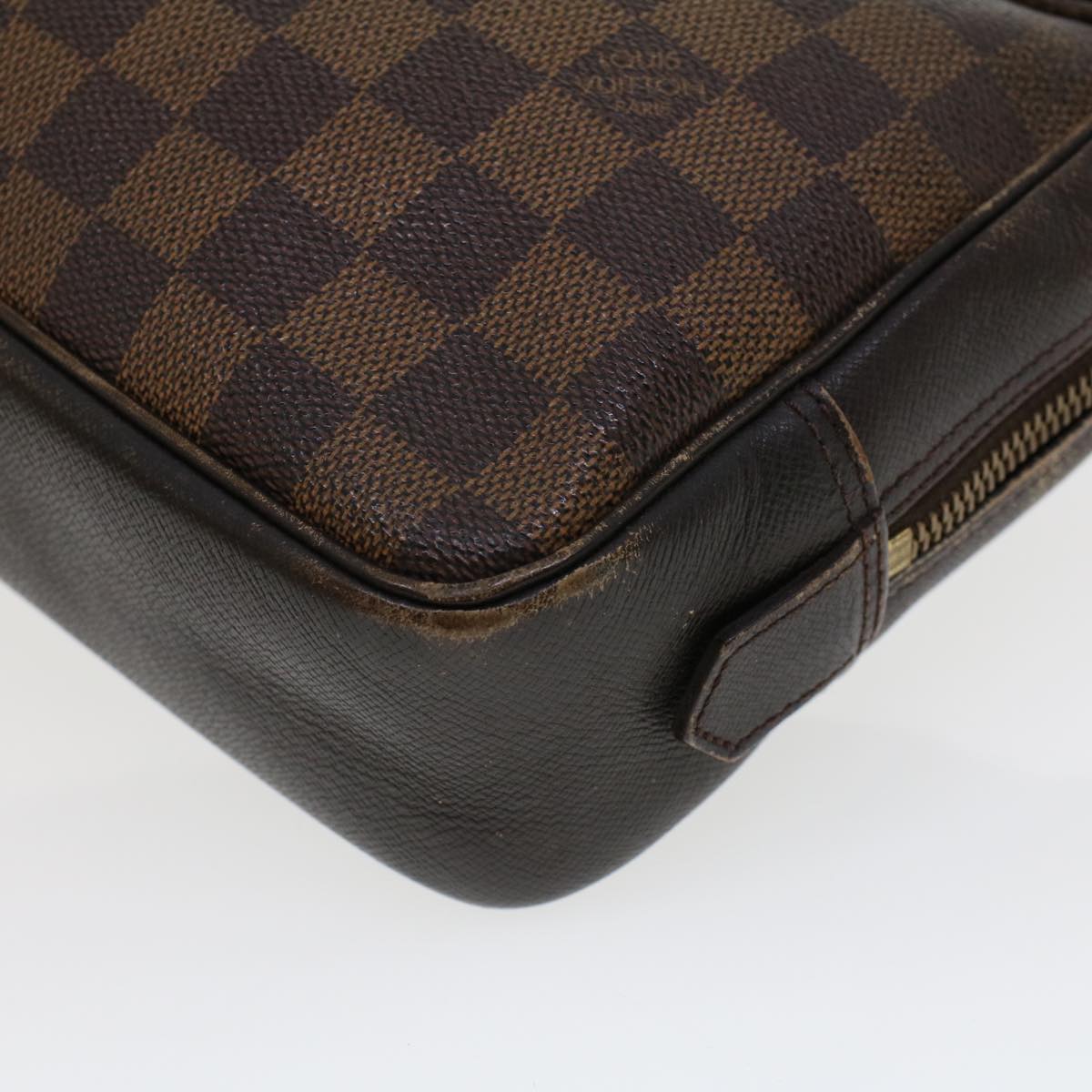 LOUIS VUITTON Damier Ebene Trousse Toilette Clutch Bag N47623 LV Auth 42293