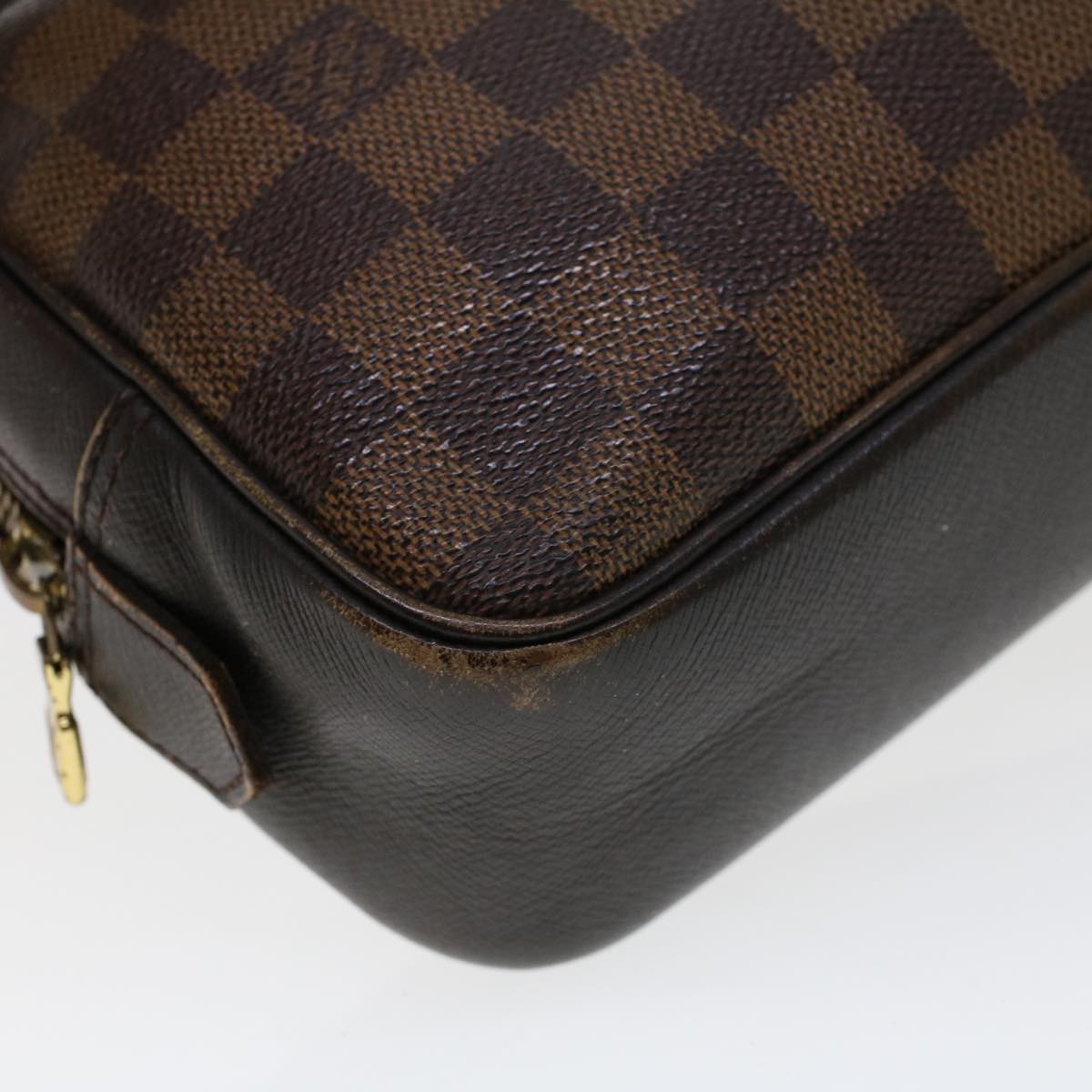 LOUIS VUITTON Damier Ebene Trousse Toilette Clutch Bag N47623 LV Auth 42293