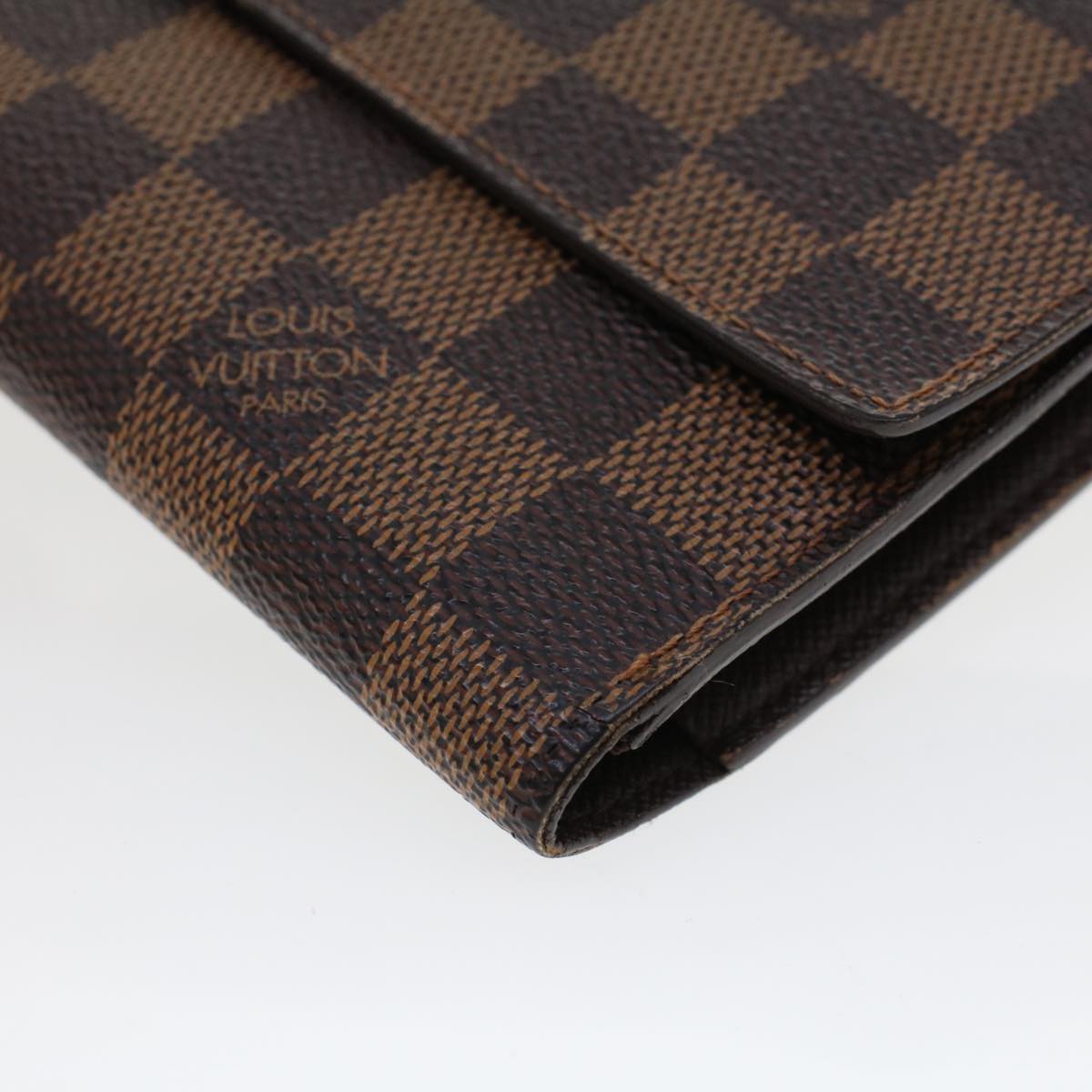 LOUIS VUITTON Damier Ebene Portefeuille International Wallet N61217 Auth 42296