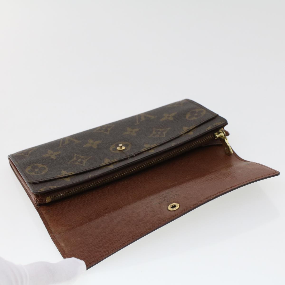 LOUIS VUITTON Monogram Portefeuille Sarah Long Wallet M60531 LV Auth 42297