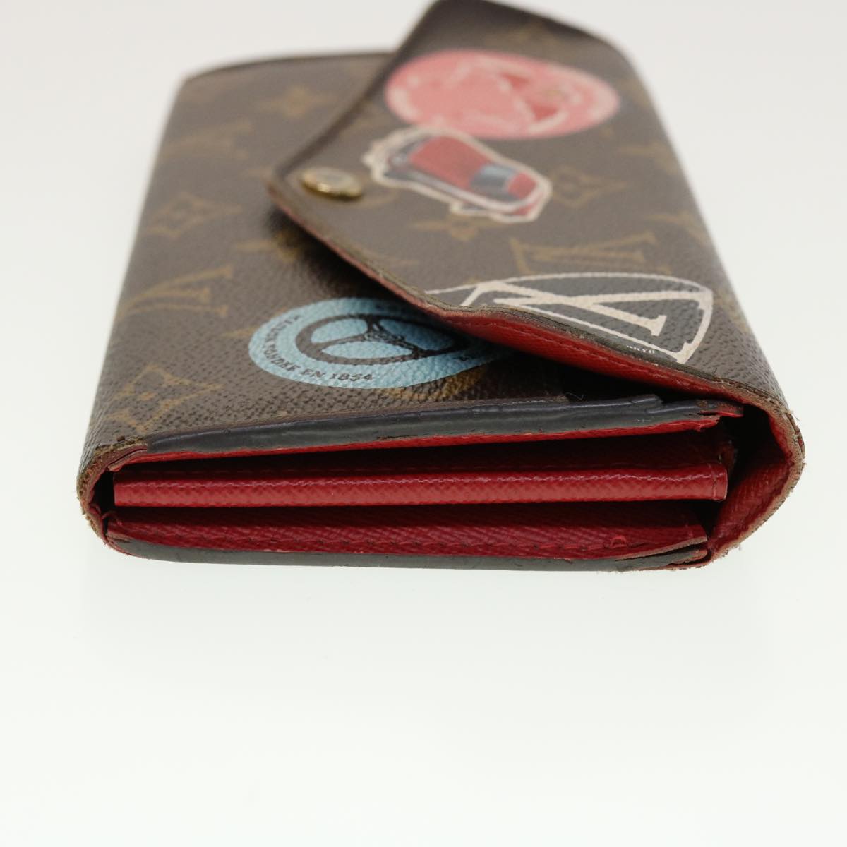 LOUIS VUITTON Monogram Sticker Portefeiulle Sarah Long Wallet M62147 Auth 42325