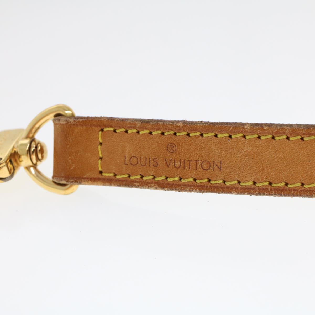 LOUIS VUITTON Shoulder Strap Leather 36.2"" Beige LV Auth 42330