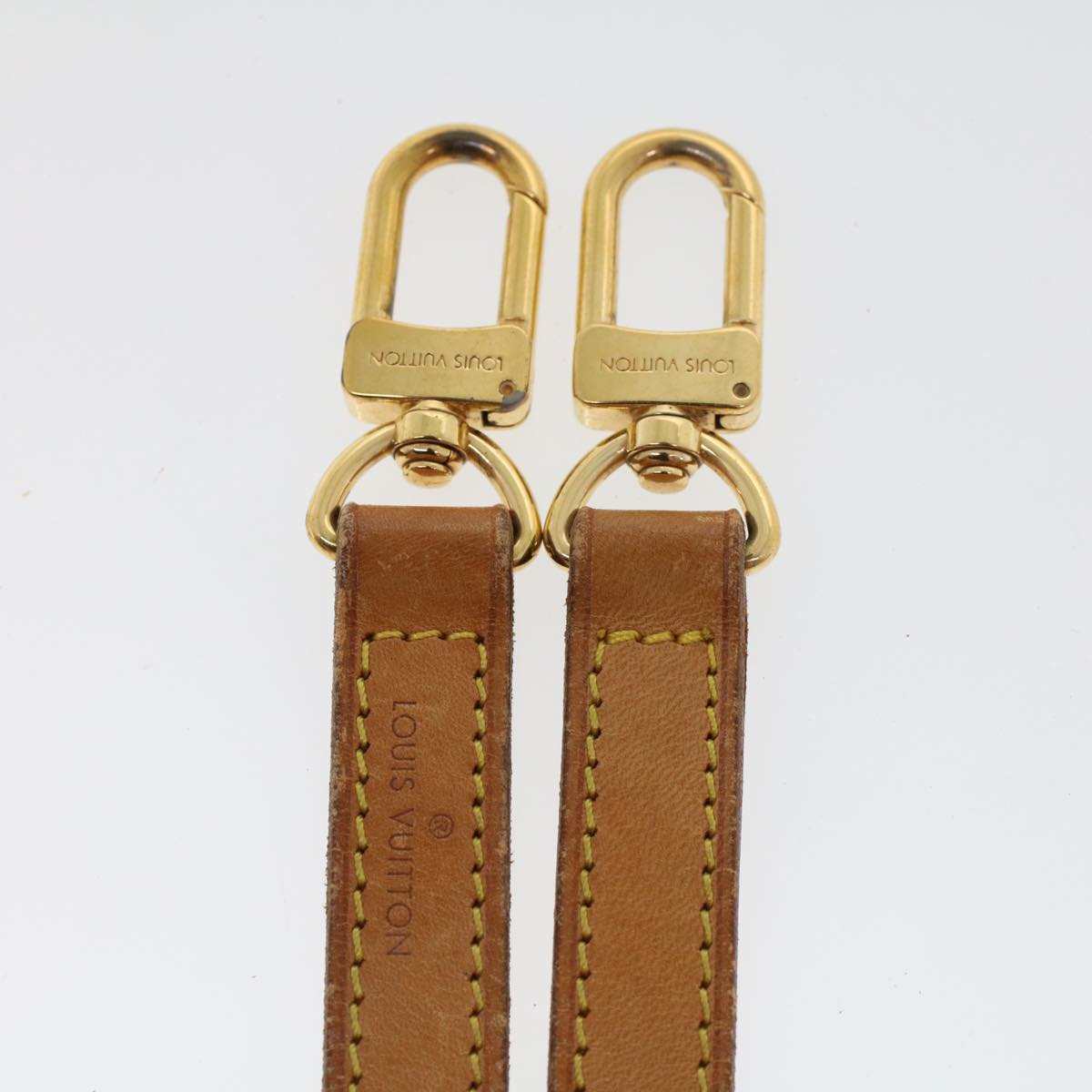 LOUIS VUITTON Shoulder Strap Leather 36.2"" Beige LV Auth 42330