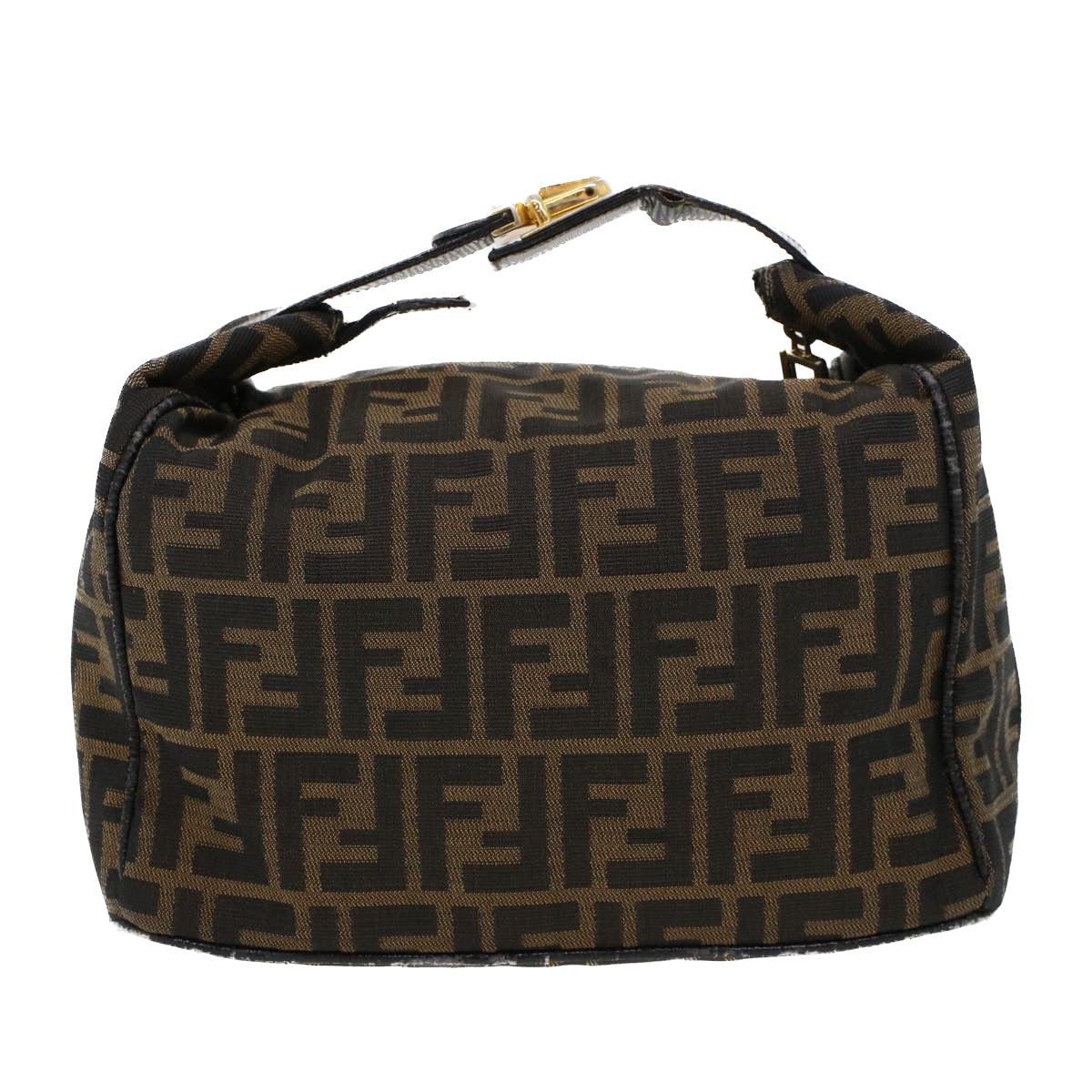 FENDI Zucca Canvas Hand Bag Black Brown Auth 42333 - 0