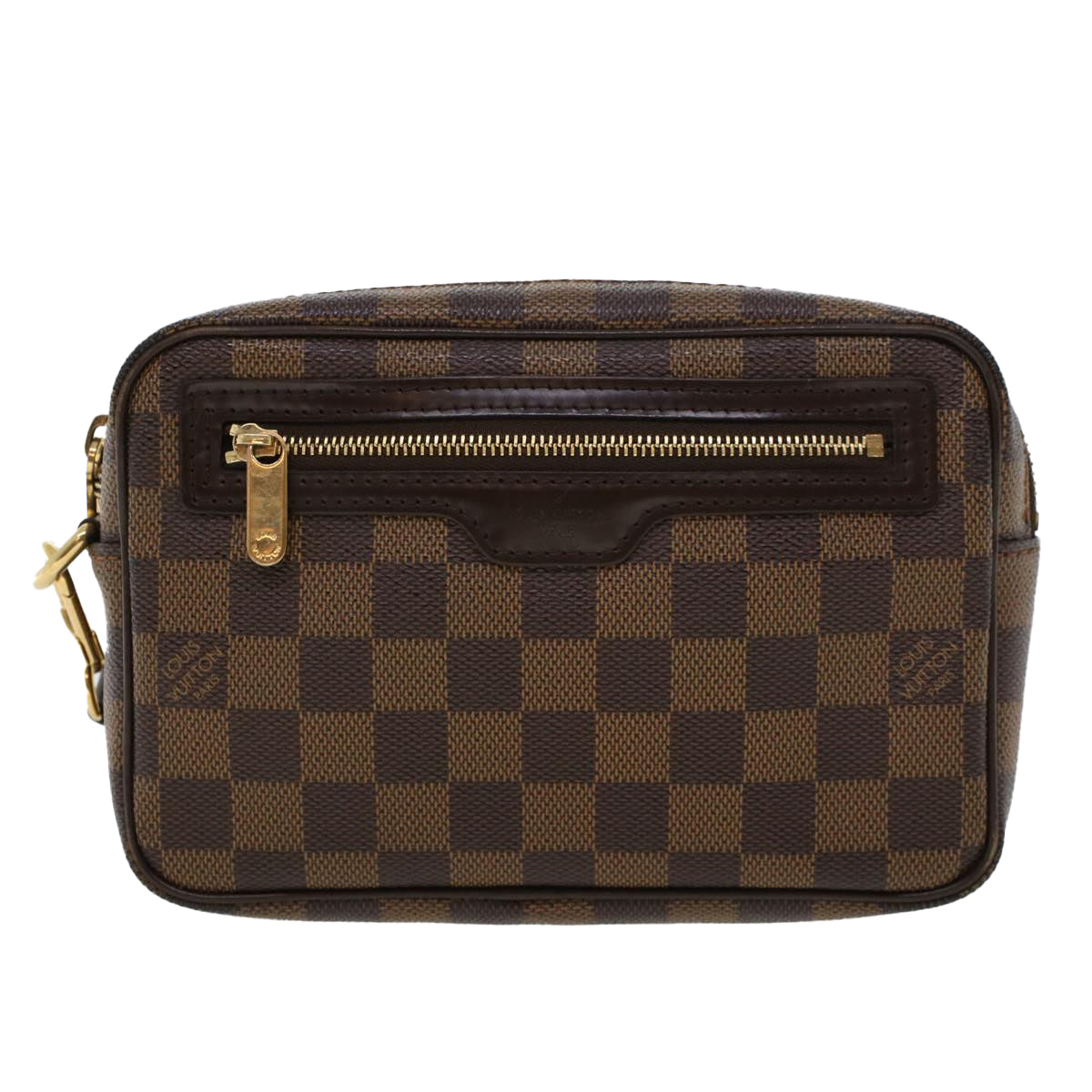 LOUIS VUITTON Damier Ebene Pochette Billets Macau Clutch Bag N61739 Auth 42420