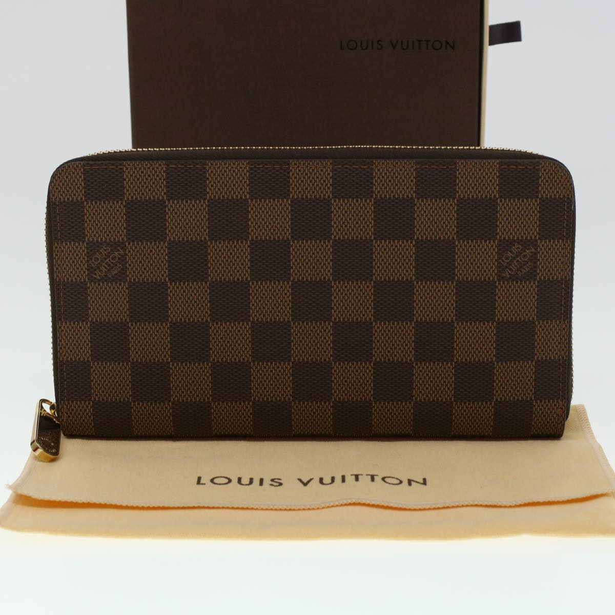 LOUIS VUITTON Damier Ebene Zippy Organizer Long Wallet N60003 LV Auth 42422