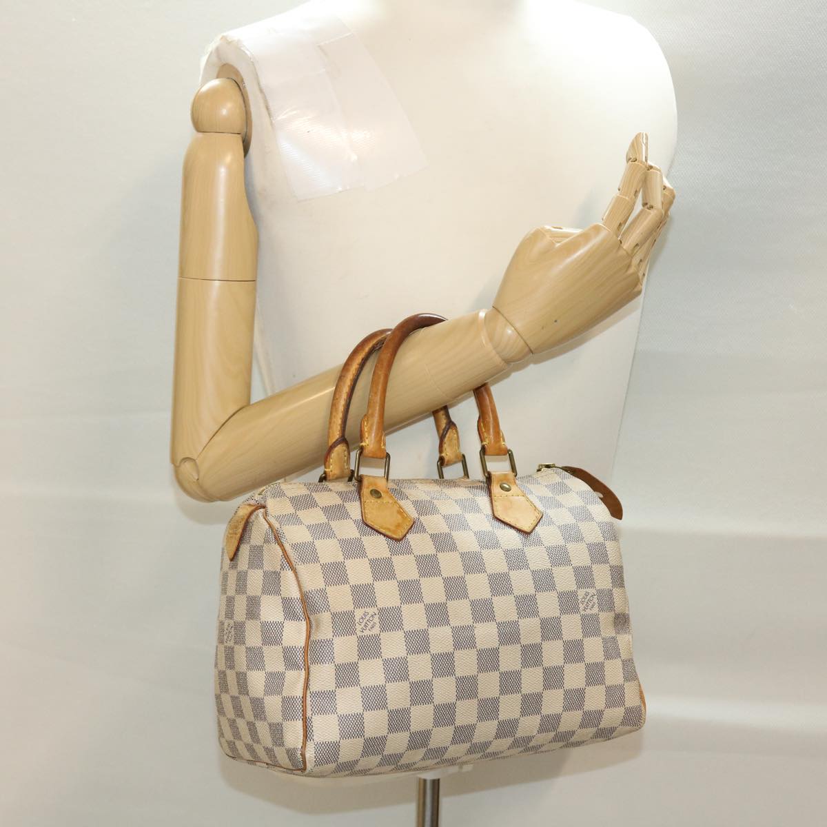 LOUIS VUITTON Damier Azur Speedy 25 Hand Bag N41534 LV Auth 42424