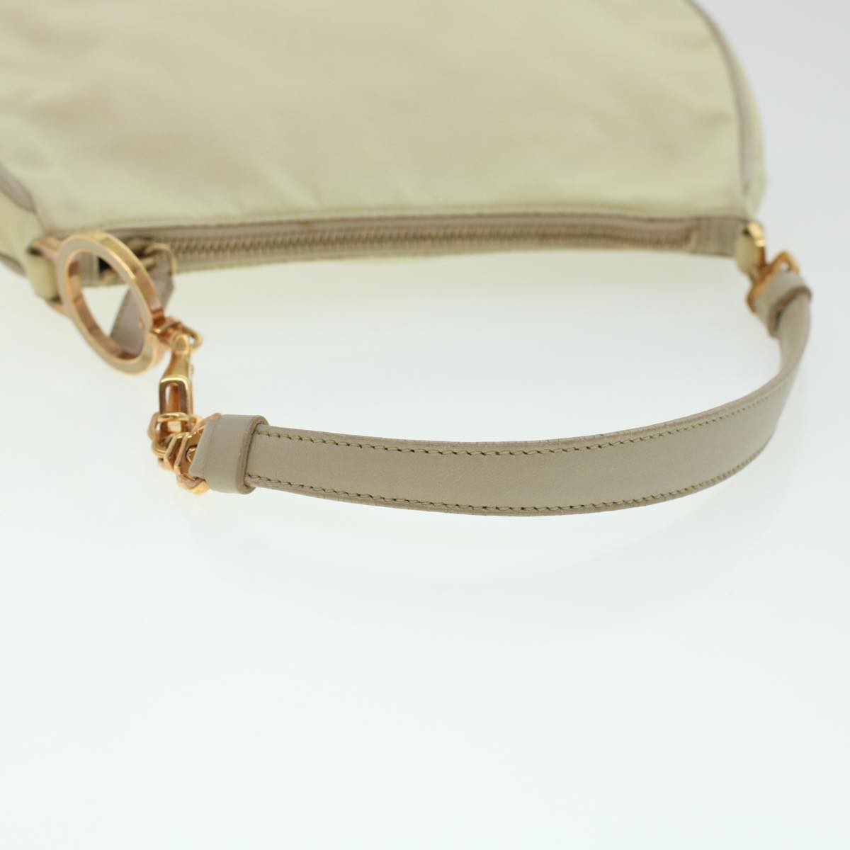 PRADA Accessory Pouch Nylon Ivory Auth 42441