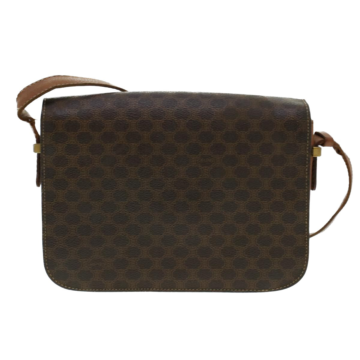CELINE Macadam Canvas Sulky Shoulder Bag PVC Leather Brown Auth 42445 - 0