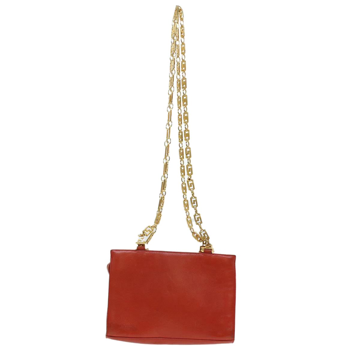 VERSACE Chain Shoulder Bag Leather Red Auth 42450 - 0